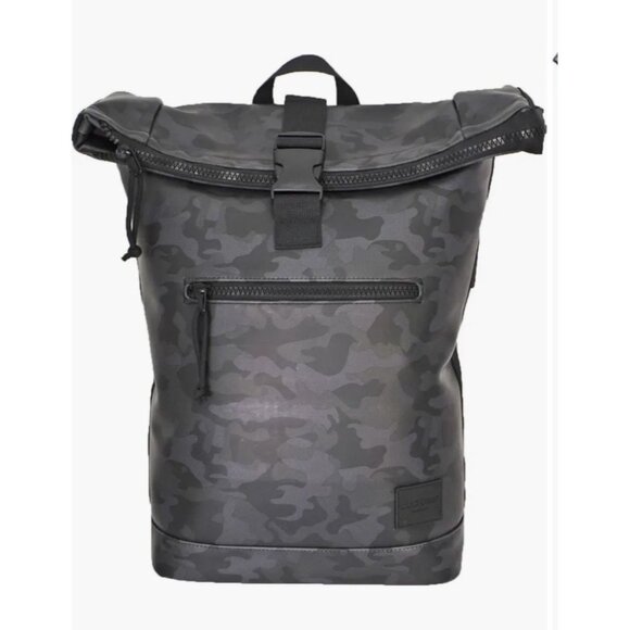Duchamp Rubberized Camo Flipper Backpack Bag USB plug in NWT Laptop Pack - Picture 1 of 10